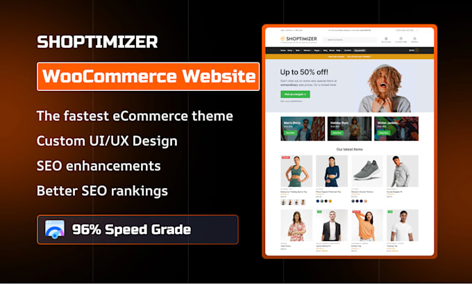 Gig Preview - Build a fast loading ecommerce site with shoptimizer theme