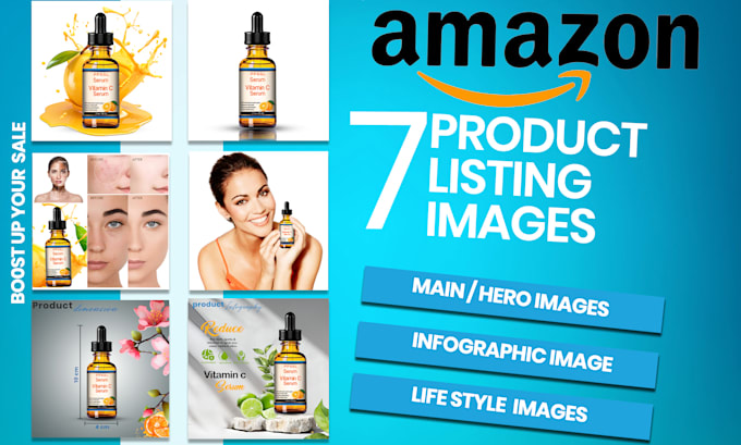 Gig Preview - Do amazon product listing pictures design, infographic images,main photo editing