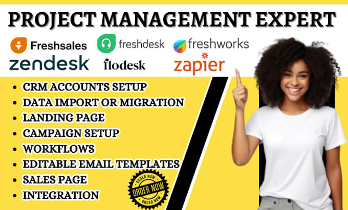 Gig Preview - Setup freshsales flodesk freshdesk zendesk freshworks zapier email marketing