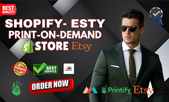 Gig Preview - Design shopify printify printful store tshirt esty print on demand redesign