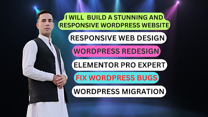 Gig Preview - Build a stunning and responsive wordpress website