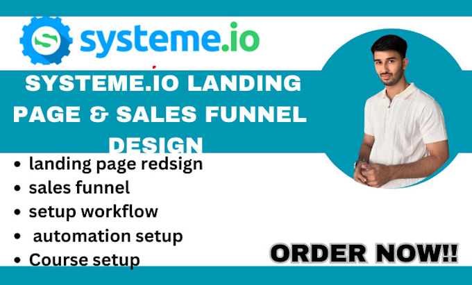 Gig Preview - Build sales funnel in systeme io, clickfunnel, landing page, gohighlevel