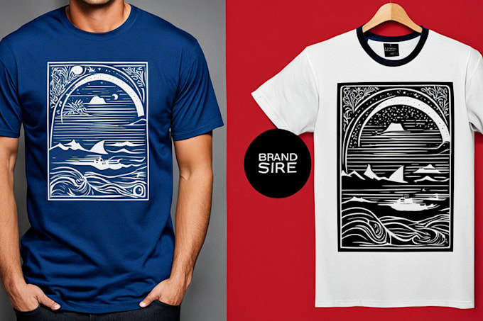 Gig Preview - Make high quality linocut t shirt design for brands