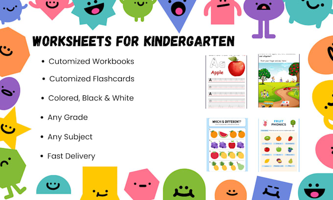 Gig Preview - Design custom worksheets and workbooks for kindergarten