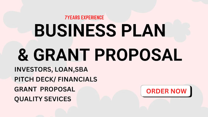 Gig Preview - Business plans grant proposal pitch deck business plan writer startups