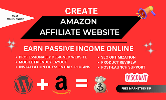 Gig Preview - Create autopilot amazon affiliate website amazon fba amazon store