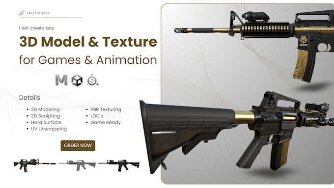 Gig Preview - Create any 3d models and texture for games or animations