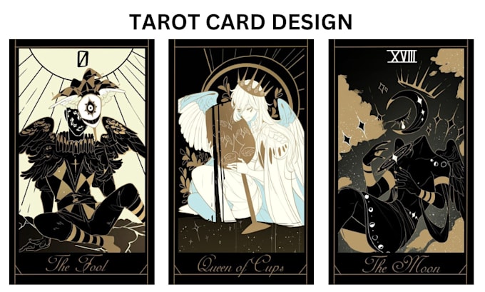 Gig Preview - Design tarot card, zodiac, oracle, playing card game, board game tcg card design