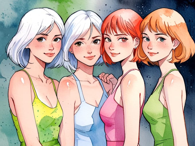 Bestseller - illustrate watercolor pin up ladies character