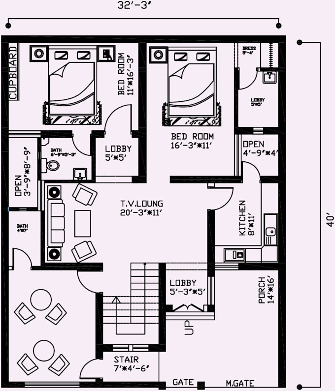 Gig Preview - Make gorgeous auto cad 2d floor plan design