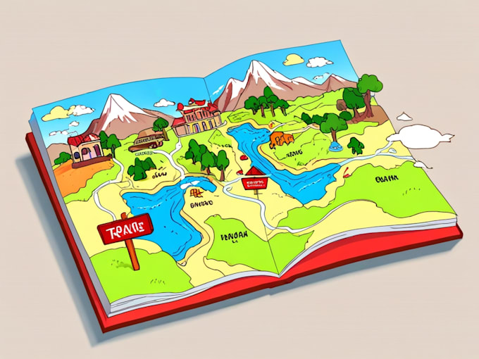 Gig Preview - Draw custom vector travel map illustration design