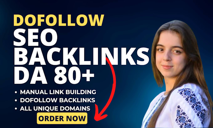 Gig Preview - High quality dofollow seo backlinks and high da link building service