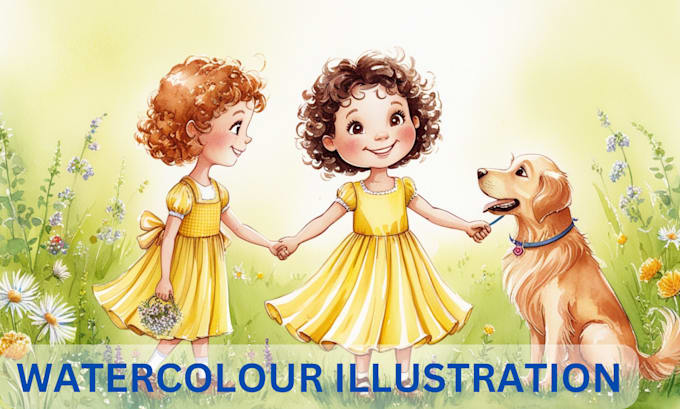 Gig Preview - Do watercolor children story book illustration  picture book, book cover for KDP