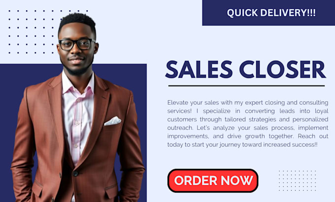 Gig Preview - Be your dynamic sales closer sales rep sales consultant sales leads follow up