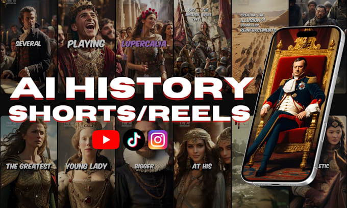 Gig Preview - Create engaging faceless ai history shorts for youtube, instagram and tiktok