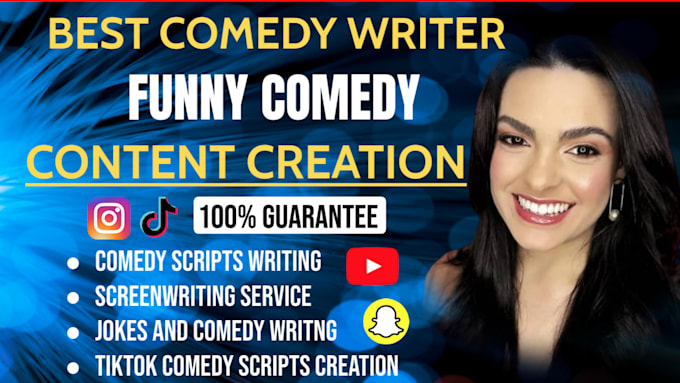 Bestseller - write hilarious comedy scripts for youtube tiktok, comedy writer, funny memes