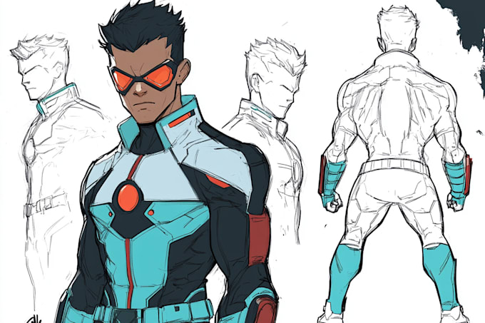 Gig Preview - Do concept art superhero character for anime style comic