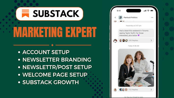 Gig Preview - Setup substack account, design editable newsletter post substack email templates