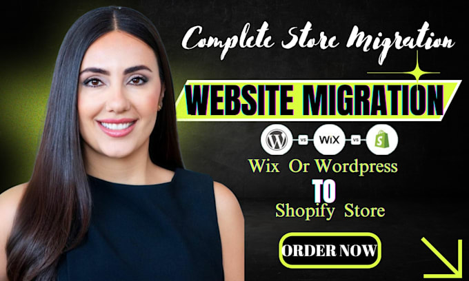 Gig Preview - Migrate wix, wordpress, bigcommerce, squarespace, weebly store to shopify store