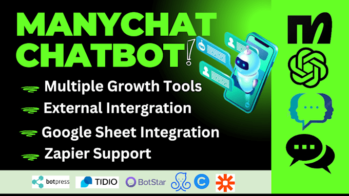 Gig Preview - Create manychat and uchat chatbot for your social media business