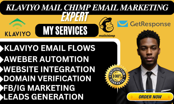 Gig Preview - Be your email marketing klaviyo mailchimp marketing expert