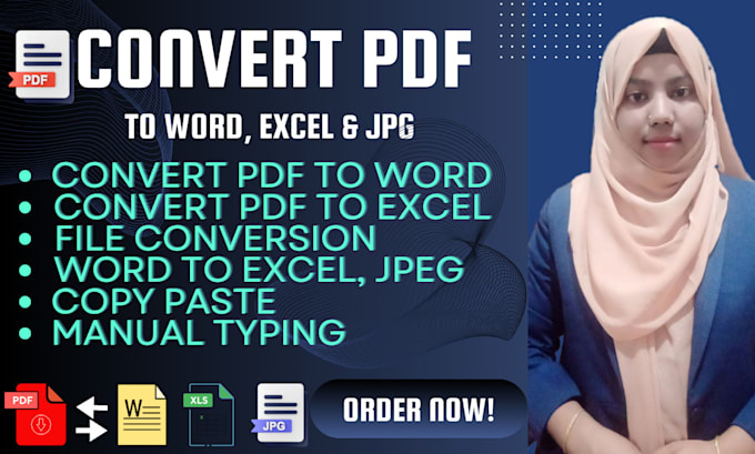 Bestseller - do convert PDF to word, excel, google docs, image and typing job