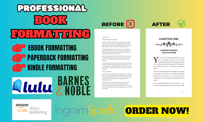 Gig Preview - Professionally format your manuscript, do paperback and kindle ebook formatting