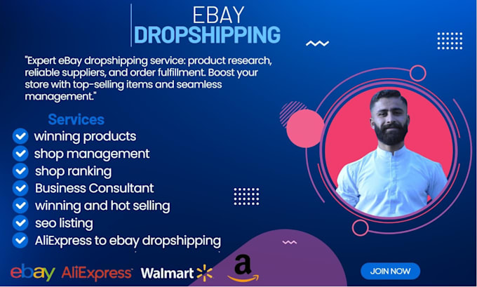 Gig Preview - Do ebay drop shipping and store management