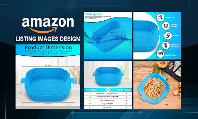 Gig Preview - Design amazon listing images, product photo editing infographic that convert