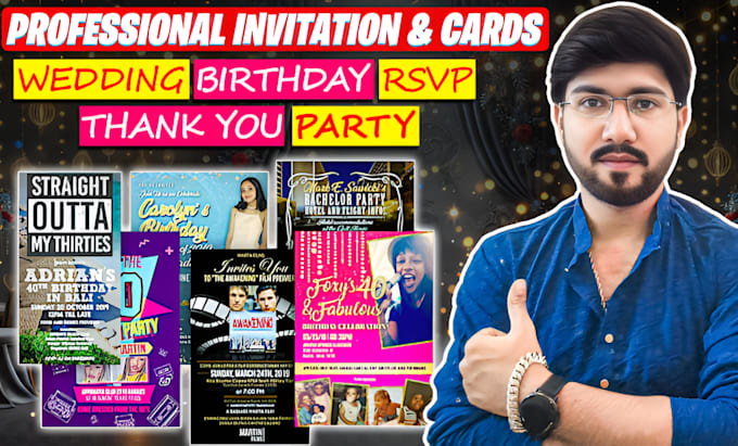 Gig Preview - Design animated wedding invitation, birthday, and party card