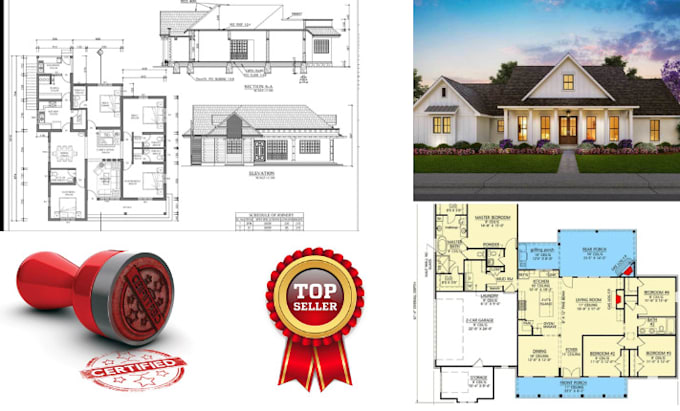 Gig Preview - City permit drawings architect for house plans, deck, garage, patio, shed, porch