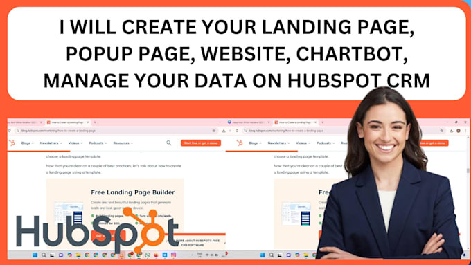 Bestseller - create your landing page popup page website chatbot manage your data on hubspot