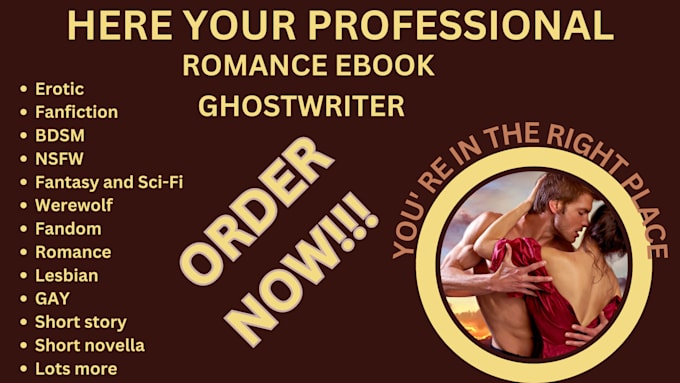 Gig Preview - Ghostwrite 50,000 words romance story and short stories erotica ebook