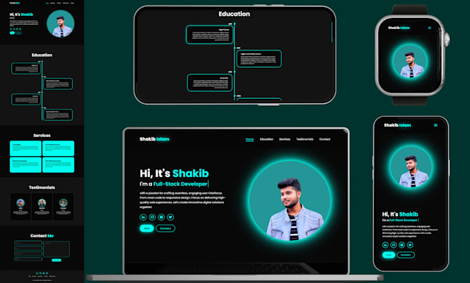 Gig Preview - Create a modern responsive portfolio website with HTML CSS javascript