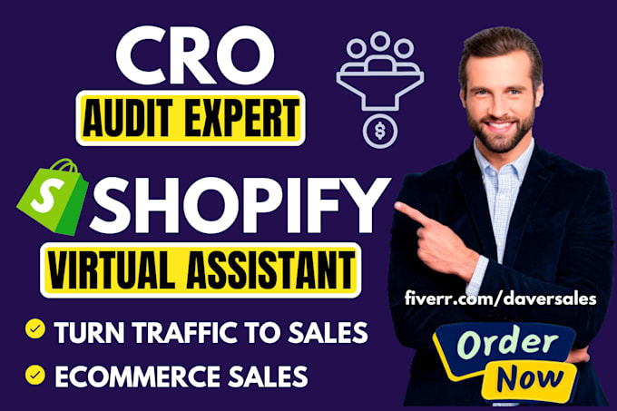 Gig Preview - Shopify virtual assistant store manager shopify sales marketing cro UK, USA, uae