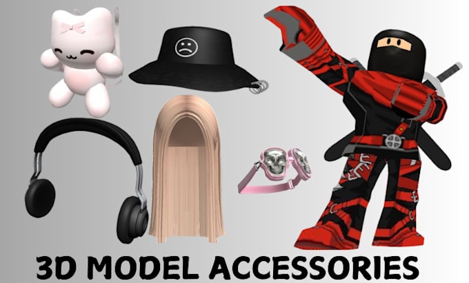 Bestseller - create 3d roblox accessories, bag, hair, backpack, clothes, character