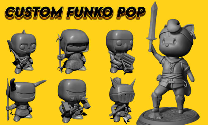 Gig Preview - Create 3d funko pop 3d nendroid bobblehead model miniarture doll for 3d printing