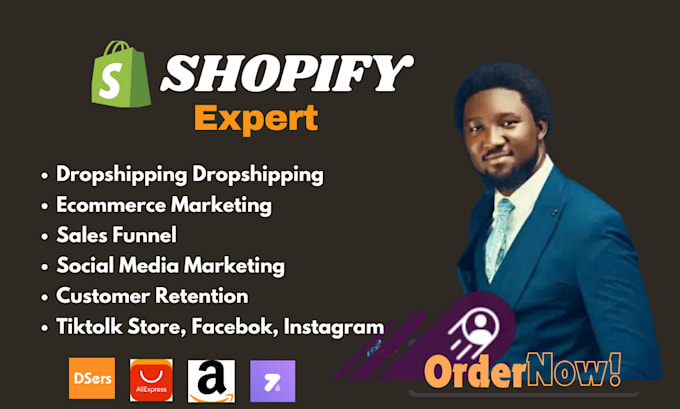 Gig Preview - Complete services to create, promote, and shopify dropshipping shopify sales