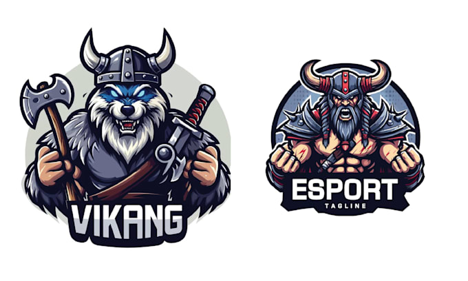 Gig Preview - Design viking skull warrior sports mascot logo