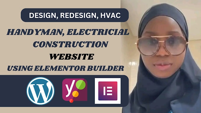 Gig Preview - Build construction, hvac, cleaning service website, handyman wordpress website