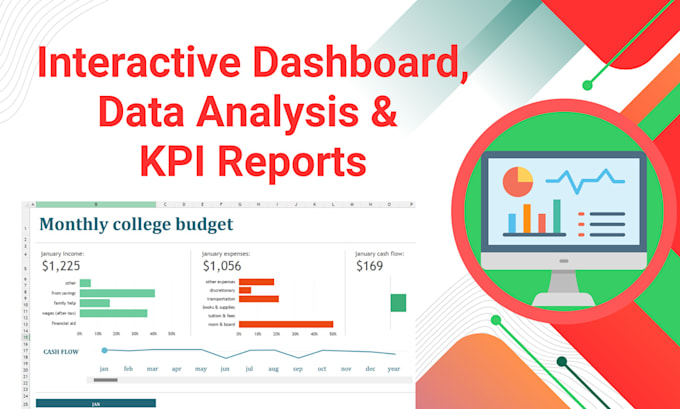 Gig Preview - Do automated dashboard, kpi and data visualization in excel