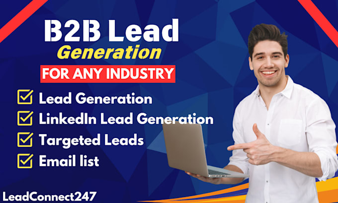 Gig Preview - Offer b2b lead generation,linkedin lead generation,targeted leads and email list