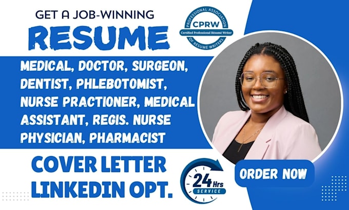 Gig Preview - Deliver elite medical resume physician, doctor, medical assistant, healthcare CV