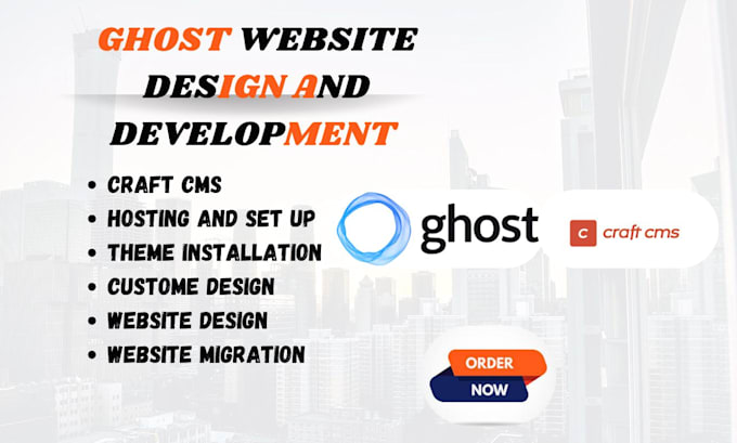 Gig Preview - Website design in ghost cms or craft cms for blog or website