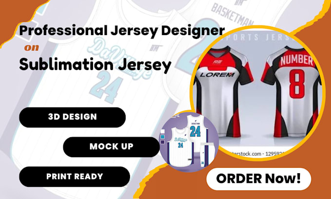 Gig Preview - Design sublimation esports and gaming jersey or merchandise