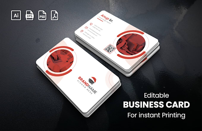 Gig Preview - Create a custom editable print ready business card design