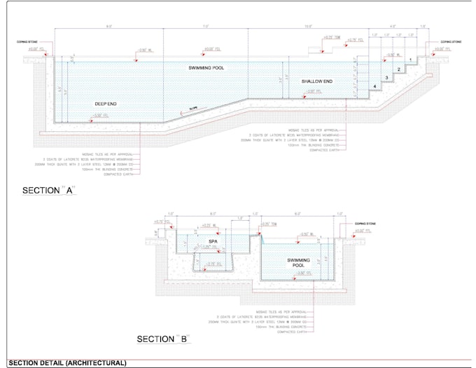 Gig Preview - Professional swimming pool, sauna and steam room shop drawings