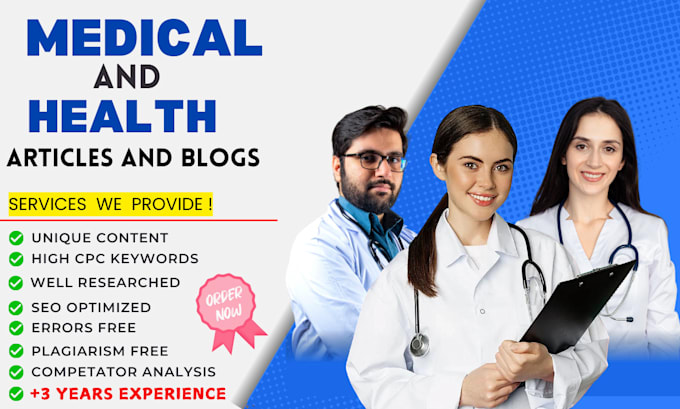 Gig Preview - Write SEO health and medical, mental and physiological articles or blogs