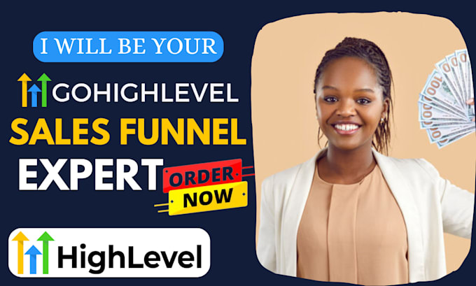 Gig Preview - Build gohighlevel sales funnel, clickfunnels go high level landing page expert