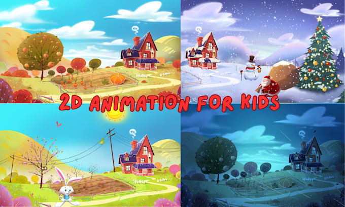 Gig Preview - Do high quality 2d music video 2d animation for kids, nursery rythm and kid song